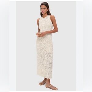 Sleeveless Lace Midi Dress in Cream - Tuckernuck XS